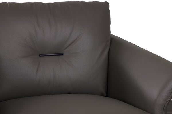 Porter Designs Porter Virgo Swivel Accent Chair In Gray Leather - Mid-century Modern Design With Flared Arms Gray Leather 12-204-02t-0239-kit