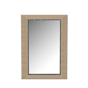 A.R.T. Furniture Frame Mirror - Two-tone Chestnut & Antique Carbon Finish With Woven Abaca Cord - Versatile Decor Light Brown Elm Solids,Glass,Resin,And Abaca Cord 278120-2335