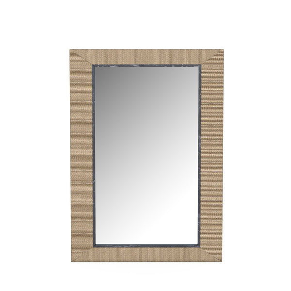 A.R.T. Furniture Frame Mirror - Two-tone Chestnut & Antique Carbon Finish With Woven Abaca Cord - Versatile Decor Light Brown Elm Solids,Glass,Resin,And Abaca Cord 278120-2335