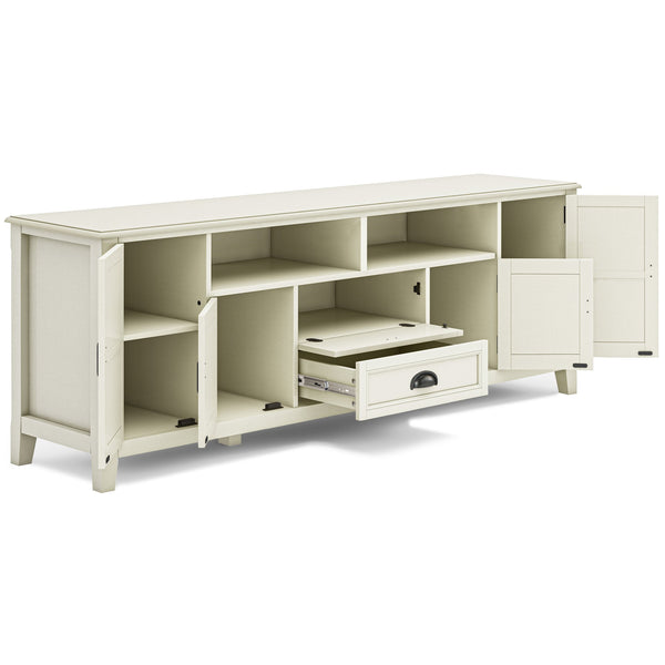 English Elm Burlington 72" Tv Media Stand In Antique White - Handcrafted Storage, Timeless Design & Durability B136P159512