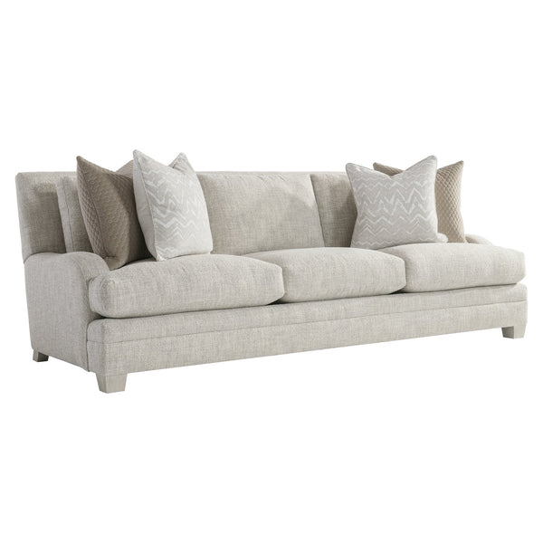 Bernhardt Bernhardt Rollins Fabric Sofa With Plush Feather-Down Cushions, Low-Profile Arms, Weathered Bone Finish (96"W) - Made to Order P7107A