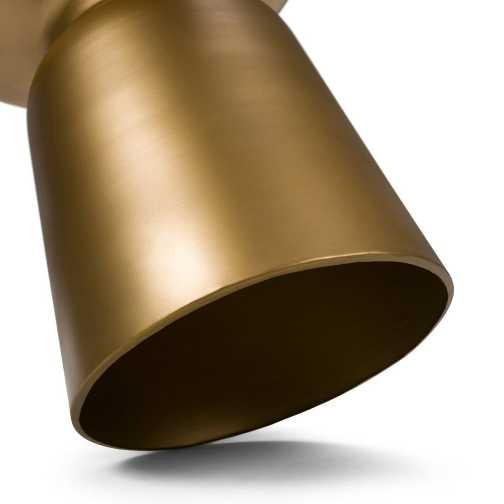 English Elm Toby 17" Wide Gold Iron Drum Accent Table – Modern Industrial Design, Fully Assembled & Versatile B136P158965-GIGA