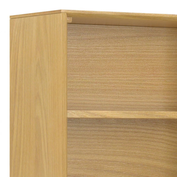 English Elm Banting Mid-Century Bookcase - Handcrafted Oak Veneer With Industrial Metal Accents For Stylish Storage B136P158466