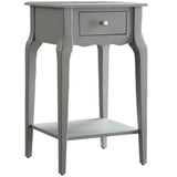 Homelegance By Top-Line Joplin 1-Drawer Wood Storage End Table Grey Rubberwood