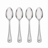 French Perle Elegant 18/10 Stainless Steel Dinner Spoons, Set of 4 - Dishwasher Safe