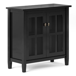English Elm Warm Shaker Low Storage Cabinet - Handcrafted Solid Wood, Black Finish, Versatile & Stylish Design B136P159670-GIGA