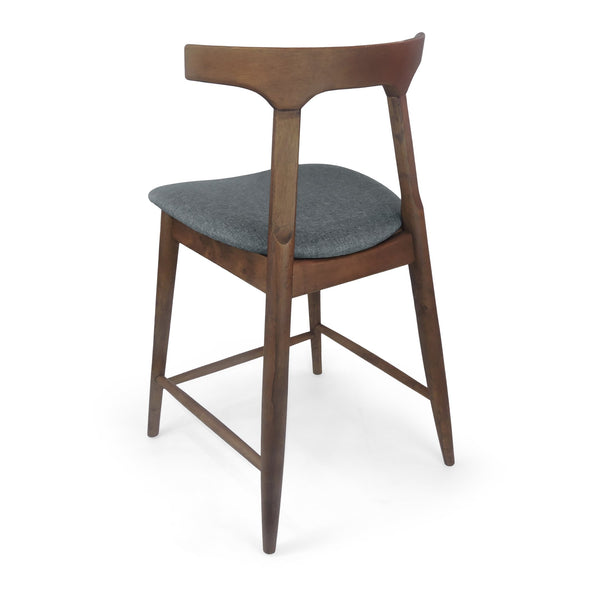 English Elm Counter Stools Set of Two Mid-century Rubberwood Frame Upholstered Kitchen Island Seating 72661.00