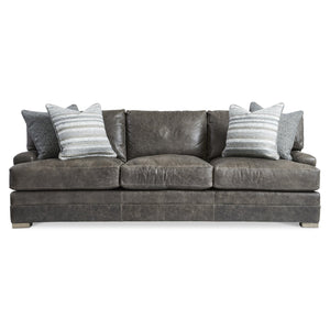 Bernhardt Bernhardt Burnham Leather Sofa With Tailored Stitching, Deep Seats, Box-Stitched Backs & Pillows 7207LO