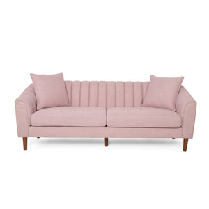 English Elm Christopher Knight Home® - 3-Seater Sofa In Blush Fabric - Contemporary Design With Tufted Accents And Cozy Pillows For Comfort 66957.00ALBLSH_66957.00BLBLSH