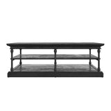 Homelegance By Top-Line Miranda Cornice Rectangle Storage Shelf Coffee Table Black Wood