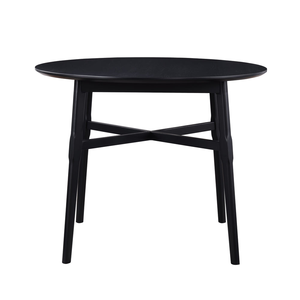 English Elm Steve Silver - Oslo 46" Round Counter Table in Midnight Black Wood Finish — Kiln-Dried, Solid Mortise Joinery, Seats 4 B081P157755
