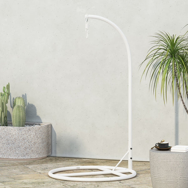 English Elm Christopher Knight Home® - HANGING Iron Chair Bottom Stand with Powder-Coated White Finish, Safety Belt, Portable Indoor/Outdoor Cozy Seat Support 62075.00HNGWHI