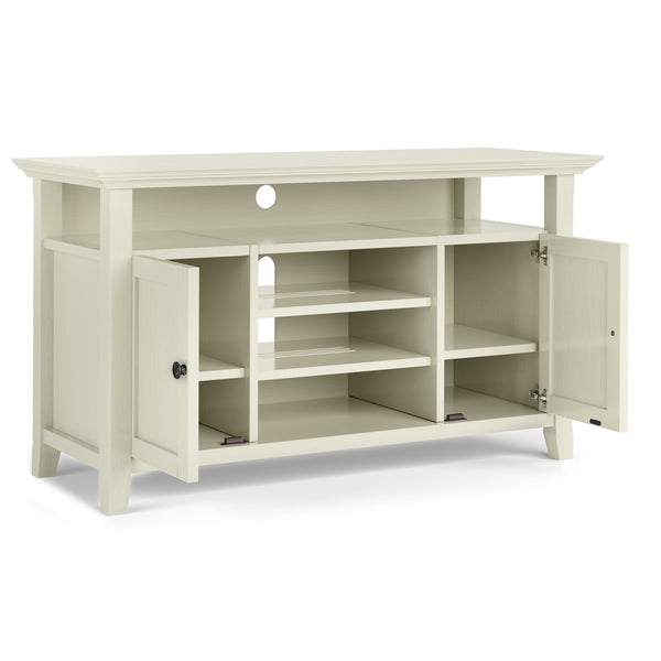 English Elm Amherst 54-Inch Solid Wood Tv Media Stand In Antique White – Elegant Storage & Timeless Design B136P158373