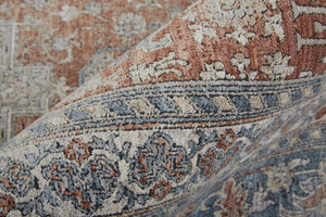 Feizy Rugs Marquette Elegant Power-loomed Rug With Traditional Persian Motifs - Stain Resistant And Durable Red,Orange,Blue Polyester,Acrylic Mrq3761frstblup00