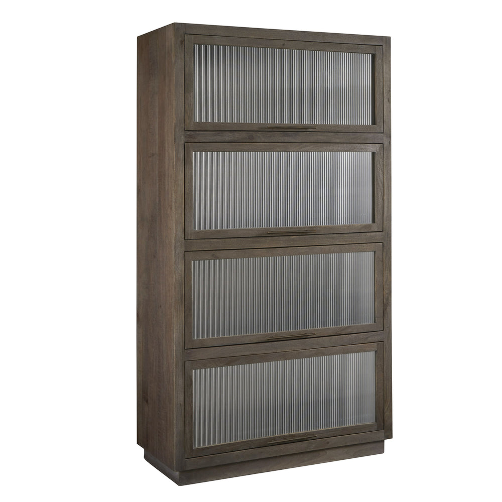Pulaski Furniture 4-door Stunning Reeded Glass Curio Cabinet - Elegant Mango Wood, Versatile Storage For Home Décor Brown Mango Wood P301792-pulaski