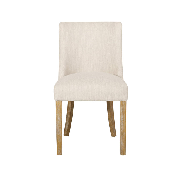 English Elm Fabric Dining Chairs with Nailhead Trim Plush Seat Rubberwood Legs Set of 2 72610.00
