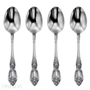 Lenox Oneida Wordsworth Everyday Flatware Dinner Spoons, Set of 4 Metallic, STAINLESS METAL 2285004D