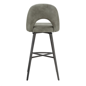Homelegance By Top-Line Amala Metal Swivel 29" Bar Height Stools (Set of 2) Grey Engineered Wood