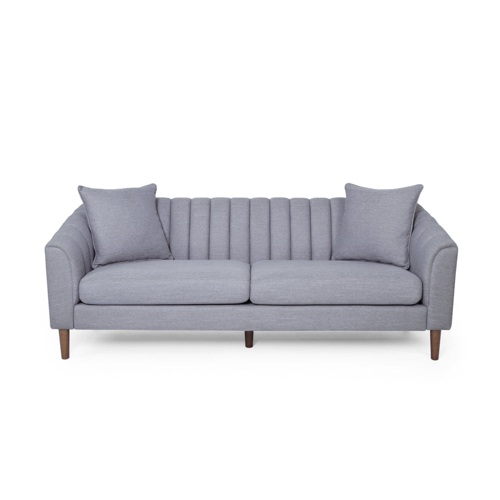 English Elm Christopher Knight Home® - 3-Seater Sofa - Elegant Grey Upholstered Comfort With Accent Pillows For Modern Living Spaces 66957.00AGRY_66957.00BGRY