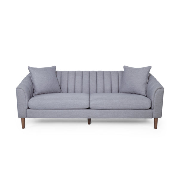 English Elm Christopher Knight Home® - 3-Seater Sofa - Elegant Grey Upholstered Comfort With Accent Pillows For Modern Living Spaces 66957.00AGRY_66957.00BGRY