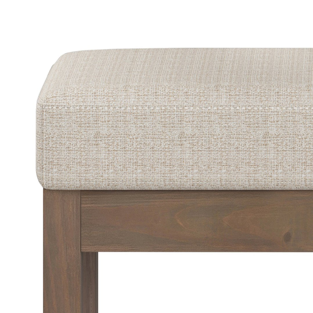 English Elm Milltown Contemporary Footstool Ottoman Bench - Durable Platinum Tweed For Urban Elegance & Comfort B136P159943