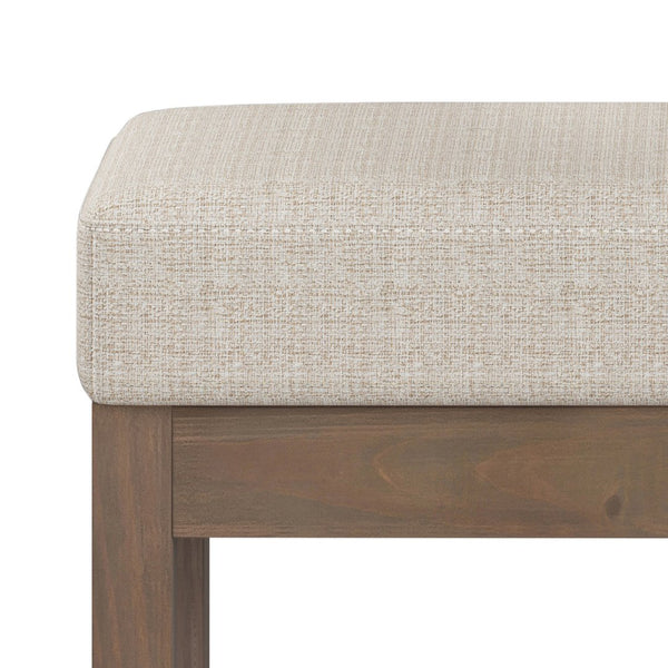 English Elm Milltown Contemporary Footstool Ottoman Bench - Durable Platinum Tweed For Urban Elegance & Comfort B136P159943