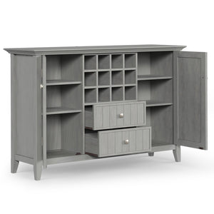 English Elm Bedford - Handcrafted Buffet & Wine Rack In Fog Grey - Elegant Storage For Dining & Living Spaces B136P158484