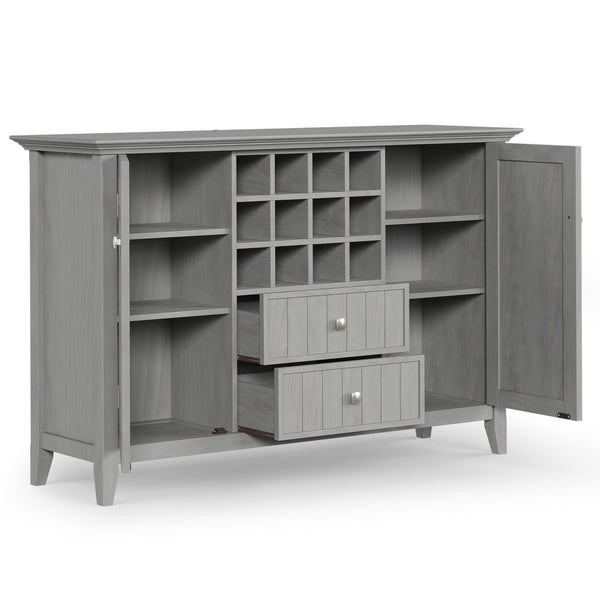 English Elm Bedford - Handcrafted Buffet & Wine Rack In Fog Grey - Elegant Storage For Dining & Living Spaces B136P158484
