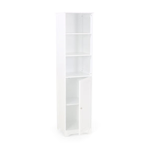 English Elm Christopher Knight Home® - BATHROOM Linen Tower Cabinet with Faux Wood Finish, Modern Slim Vertical Slat Design, Storage Organizer White 66606.00