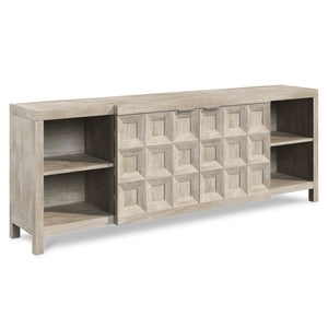 Bernhardt Bernhardt Prado Rustic Modern Entertainment Credenza In Tawny With Coffered Resin Doors & Cable Management 324890A