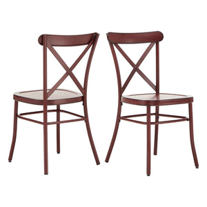 Homelegance By Top-Line Greta Metal Dining Chairs (Set of 2) Red Metal