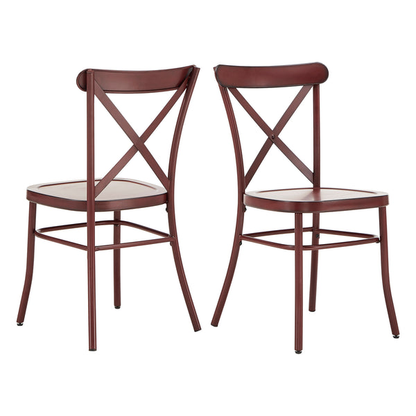Homelegance By Top-Line Greta Metal Dining Chairs (Set of 2) Red Metal