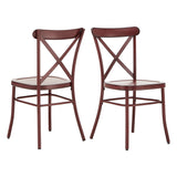 Homelegance By Top-Line Greta Metal Dining Chairs (Set of 2) Red Metal
