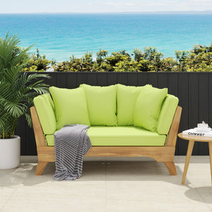 Christopher Knight Home® - Noble House - Serene Outdoor Acacia Wood Expandable Daybed with Cushions