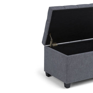 English Elm Sienna Storage Ottoman Bench - Stylish Slate Grey Upholstered Seating & Hidden Storage Solution B136P159117-GIGA