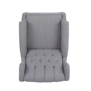 English Elm Christopher Knight Home® - ROCKING Chair Grey Fabric Wingback with Button-Tufted Diamond Stitch, Birch Rockers for Cozy Relaxation 72153.00GRY