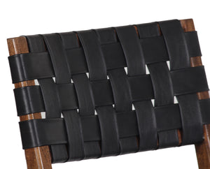 Porter Designs Porter Kier Leather-woven Dining Chairs Set Of 2 - Solid Mango Wood Frame, Brown Walnut Finish Brown Wood 07-108-02-8742