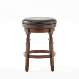 Christopher Knight Home® - Noble House - - Backless 25.5" Faux Leather Swivel Counter Stools, Set Of 2, Chocolate Brown