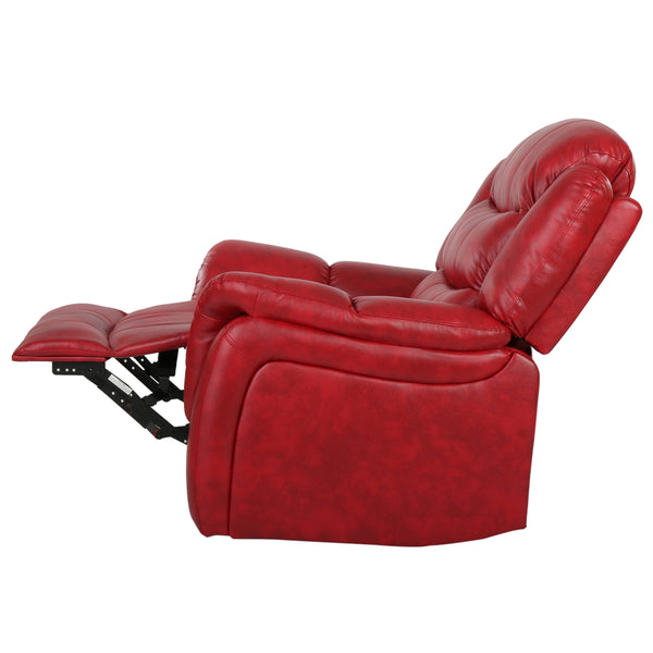 English Elm Christopher Knight Home® - Classic Glider Recliner with Luxurious PU Upholstery, Spacious Seat, Durable Frame, Ultimate Comfort Ox Blood Red 57412.00RED