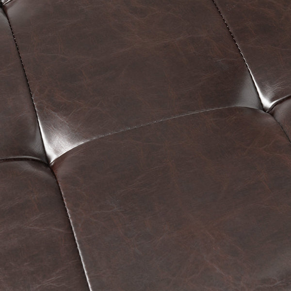 English Elm Christopher Knight Home® - OTTOMAN Felix Bonded Leather Storage Bench with Bottom Rack, Brown Wood Frame, Stylish 51"x25" Seat 56969.00PU