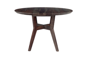 Porter Designs Porter Fall River Round Dining Table - Solid Sheesham Wood, Black Walnut Finish, Modern Elegance Gray Wood 07-117-01-4896
