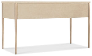 Hooker Furniture Melange Transitional Flourish Dressing Table With Stone Inset Top, Oak Veneer, 5 Soft‑Close Drawers 628-50740-80