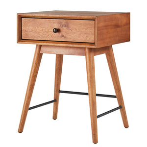 Homelegance By Top-Line Sarai Wood 1-Drawer End Table Brown Rubberwood