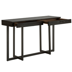 Homelegance By Top-Line Saskai Wood Finish Sofa Table with Two Drawers Black MDF