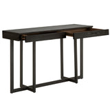 Homelegance By Top-Line Saskai Wood Finish Sofa Table with Two Drawers Black MDF