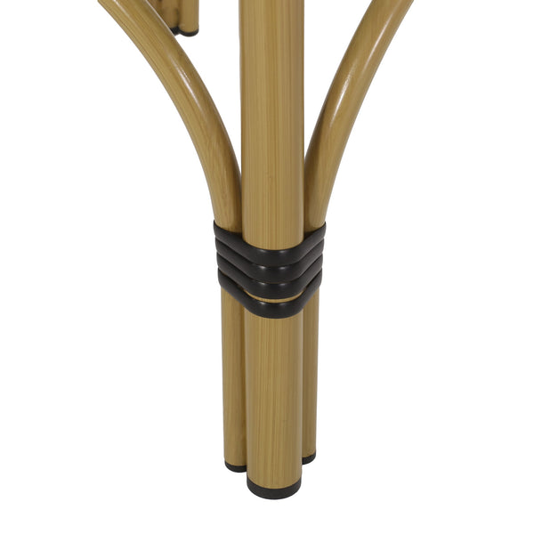 English Elm Outdoor Tropical Pe Rattan Backless Barstools Aluminum Frame Poolside Set of 2 72607.00BLK