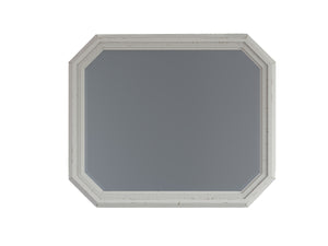 A.R.T. Furniture Palisade Vintage White Mirror – Elongated Beveled Glass With Distressed Frame For English Cottage Charm White Resin,Glass 273121-2917