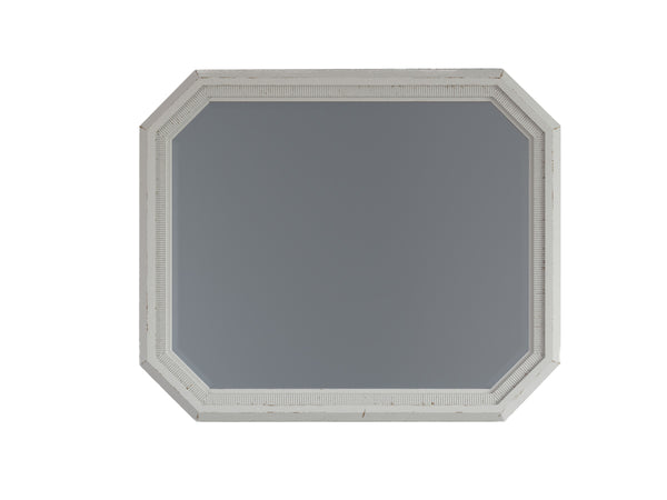 A.R.T. Furniture Palisade Vintage White Mirror – Elongated Beveled Glass With Distressed Frame For English Cottage Charm White Resin,Glass 273121-2917