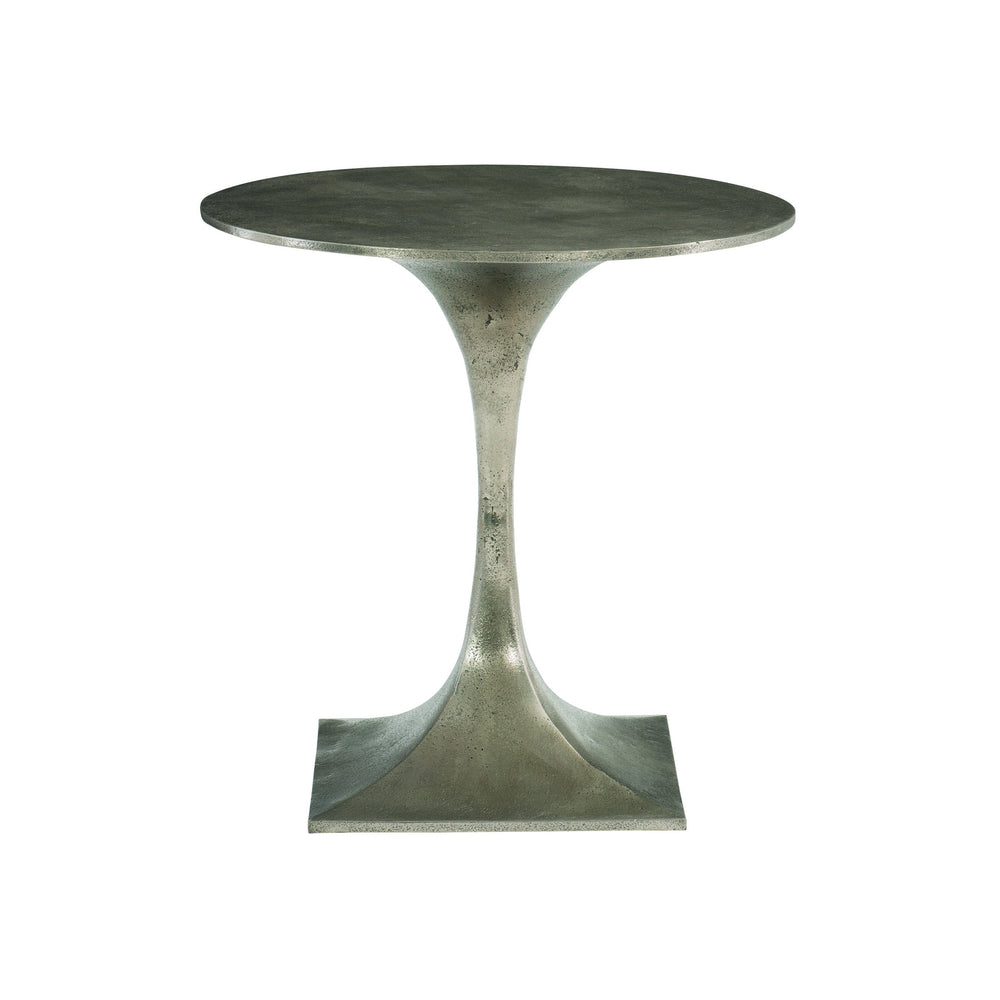 Bernhardt Bernhardt Randolph End Table — Sculptural Mid-Century Cast Aluminum 24" Round Top, Graphite Finish 382122