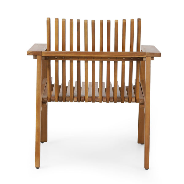 English Elm Outdoor Acacia Slatted Club Chairs Set of 2 Teak Finish Patio Lounge Seating 71921.00WTC